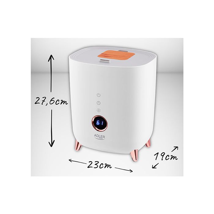 Ovlaživač zraka ADLER AD 7972 (23 W, 4 L, ultrazvučno, 150-300 ml/h) bijeli-6
