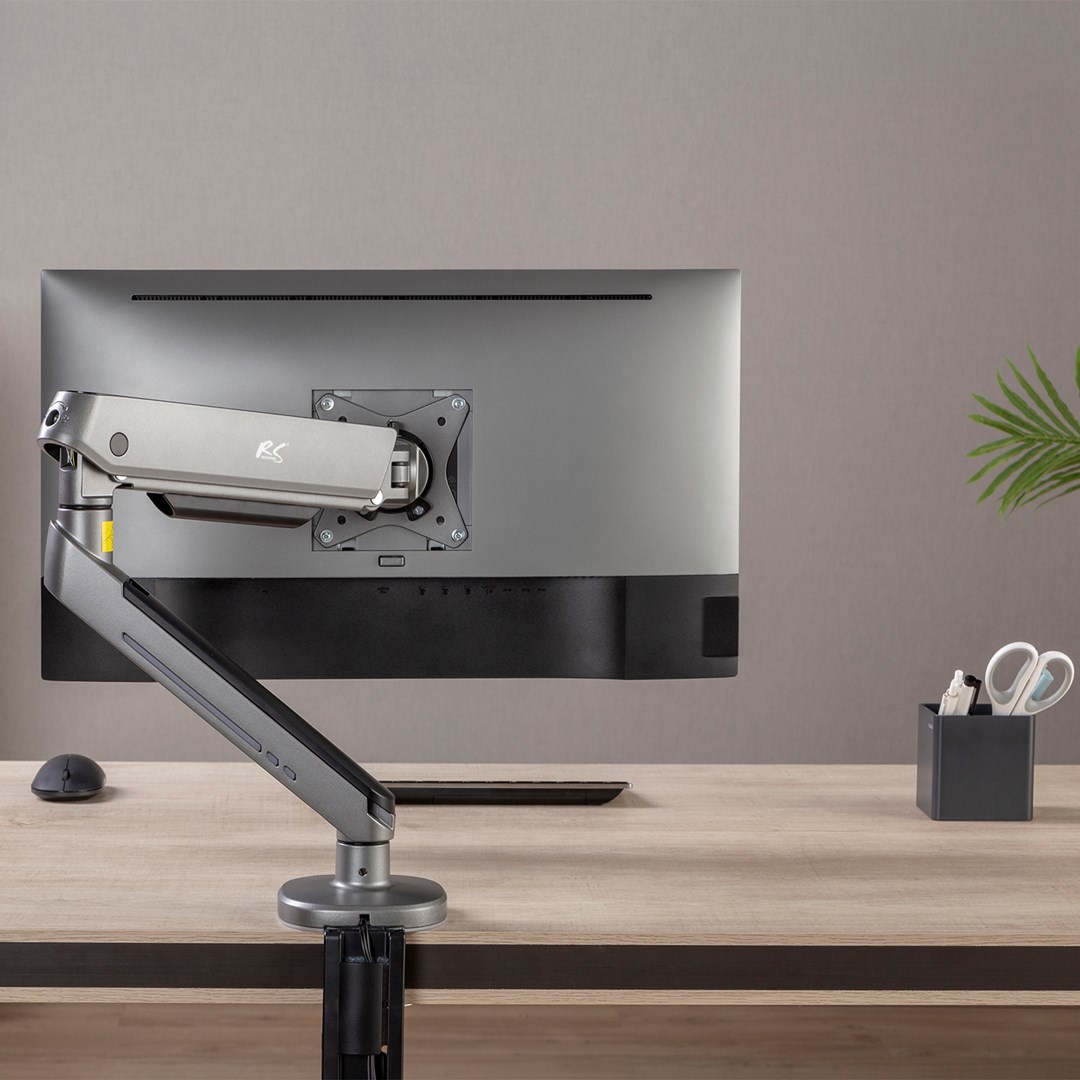 Nosač monitora NANORS (17-32", s RGB LED osvjetljenjem, stolni, visina podesiva, okretni, nagibni, max. 9kg, VESA 75x75 / 100x100)-7