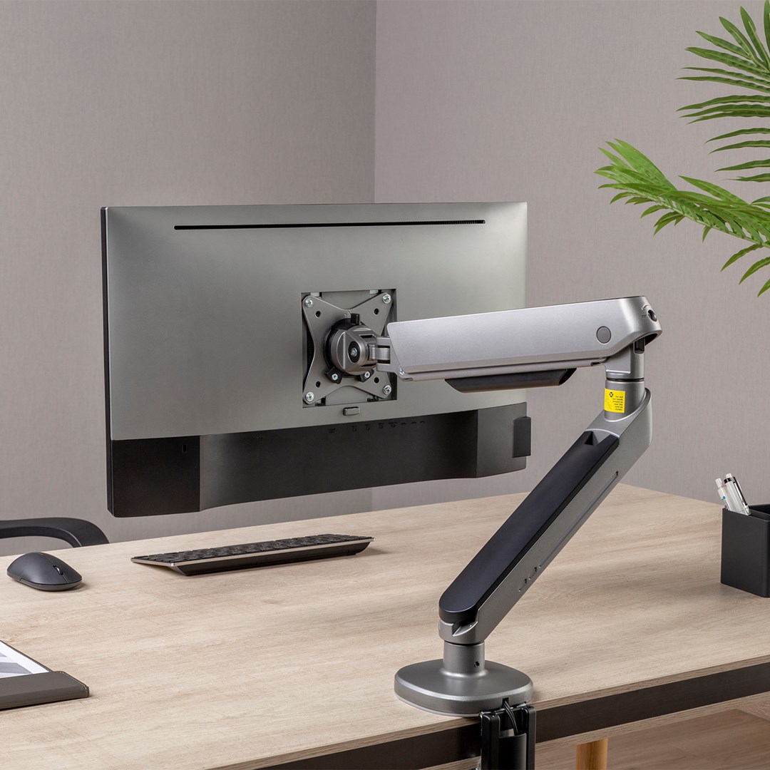 Nosač monitora NANORS (17-32", s RGB LED osvjetljenjem, stolni, visina podesiva, okretni, nagibni, max. 9kg, VESA 75x75 / 100x100)-4
