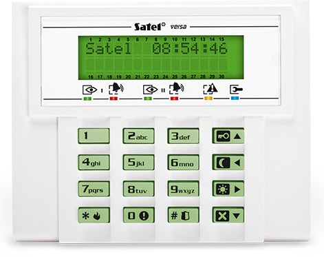 LCD tipkovnica za alarm SATEL VERSA-LCD-GR (zeleno pozadinsko osvjetljenje, za VERSA centrale)-1