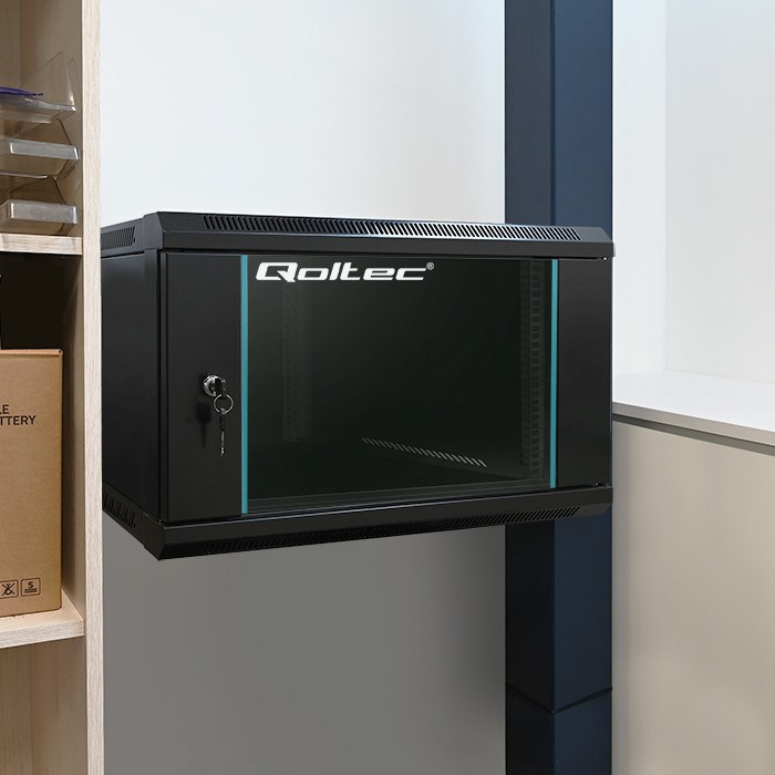 Mrežni ormar QOLTEC 54465 (19", 6U, 600x600mm, zidni)-3