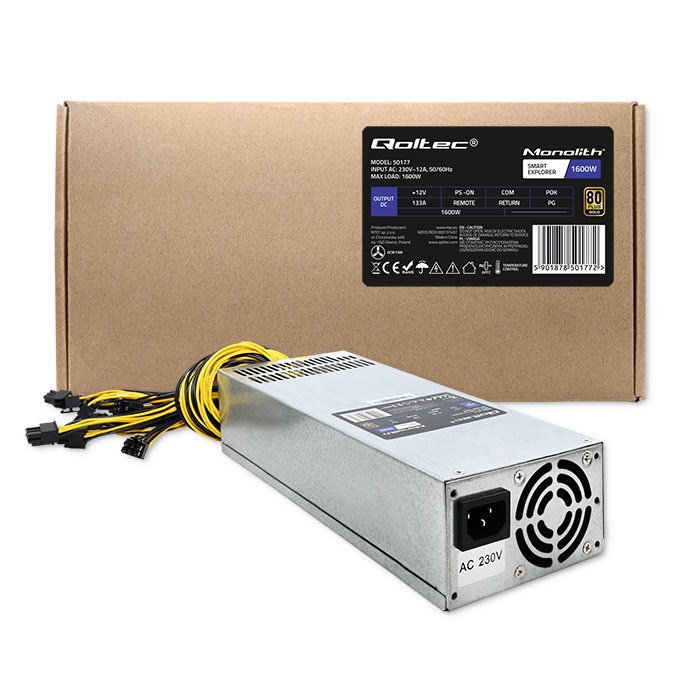 Napajanje QOLTEC 50177 (1600 W, 80 PLUS Gold, 10 x PCI-E 6P)-3