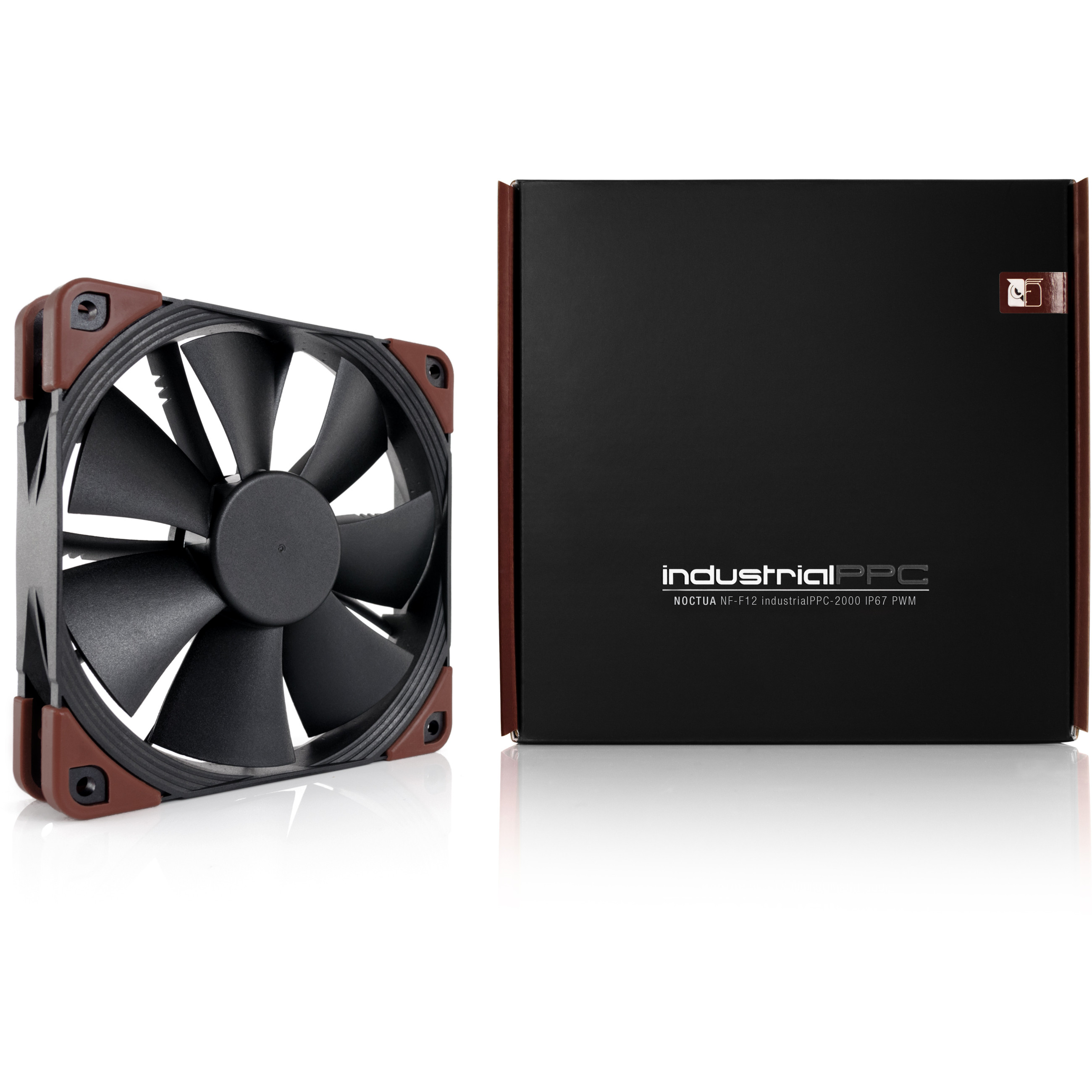 Ventilator za računalno kućište NOCTUA NF-F12 INDUSTRIALPPC-2000 IP67 PWM (12 cm, IP67, PWM, crna, smeđa)-2