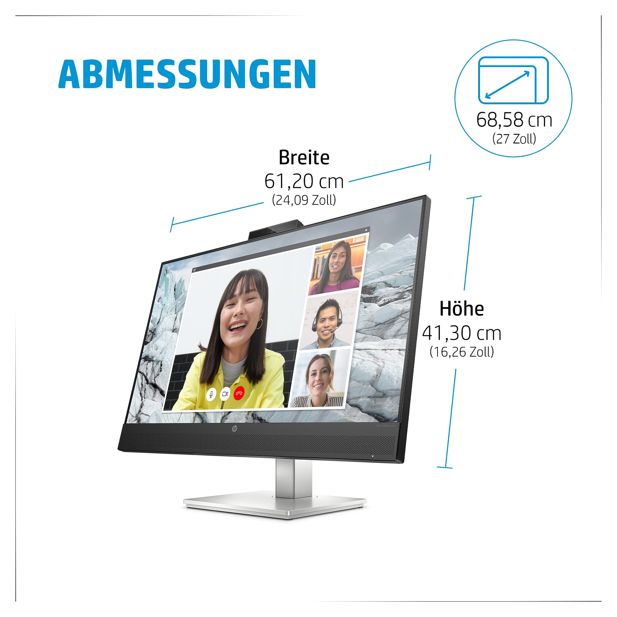 Monitor HEWLETT PACKARD E27m G4 (27 inča, 2560 x 1440, IPS, 75 Hz, 5 ms, 5 MP kamera)-4