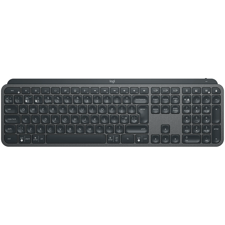 Tipkovnica LOGITECH MX Keys, bežična, QWERTY, grafitna boja – internacionalna non HR tipkovnica