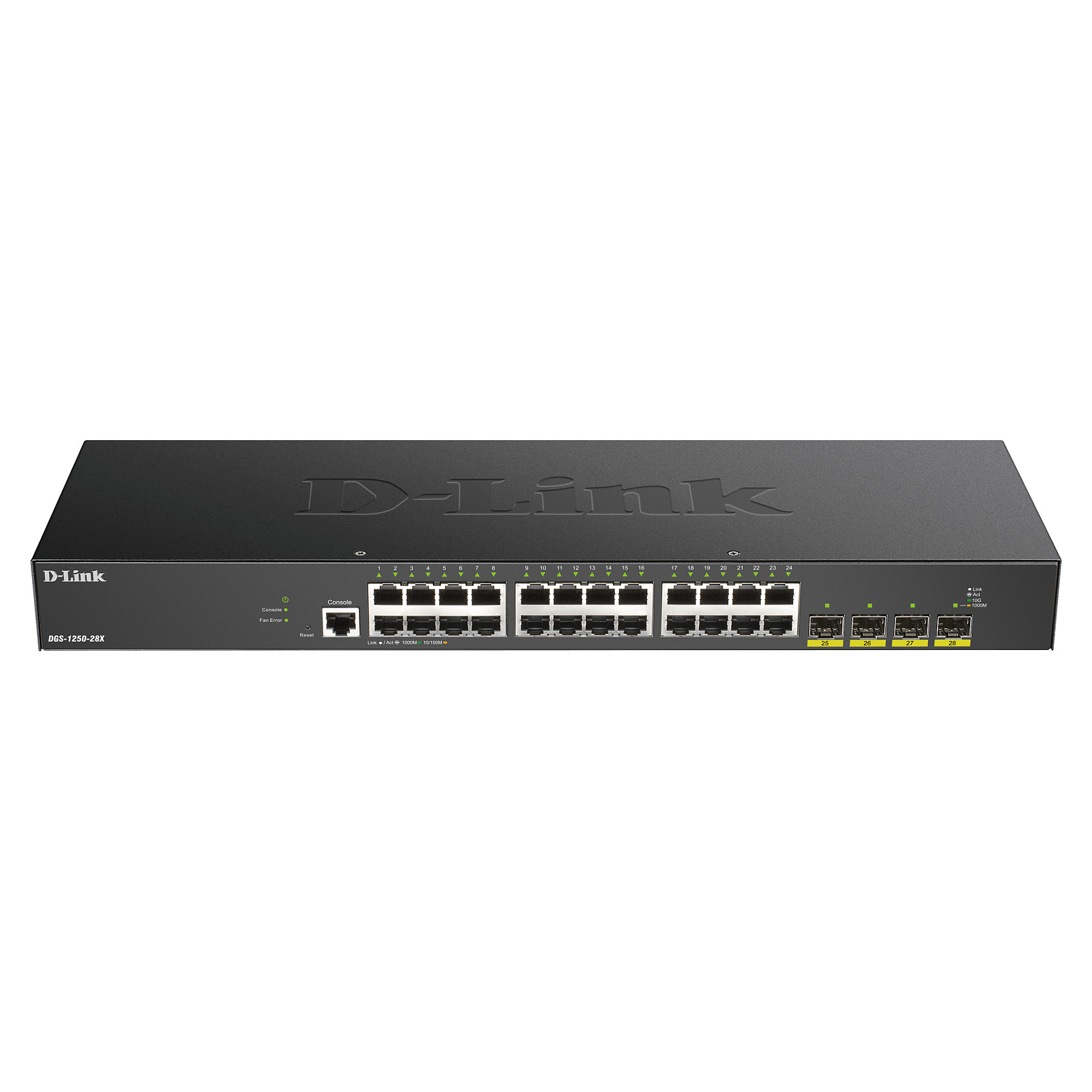 Prekidač D-LINK DGS-1250-28X/E (gigabit ethernet 10/100/1000, 24 porta, 4 SFP+ slotova)
