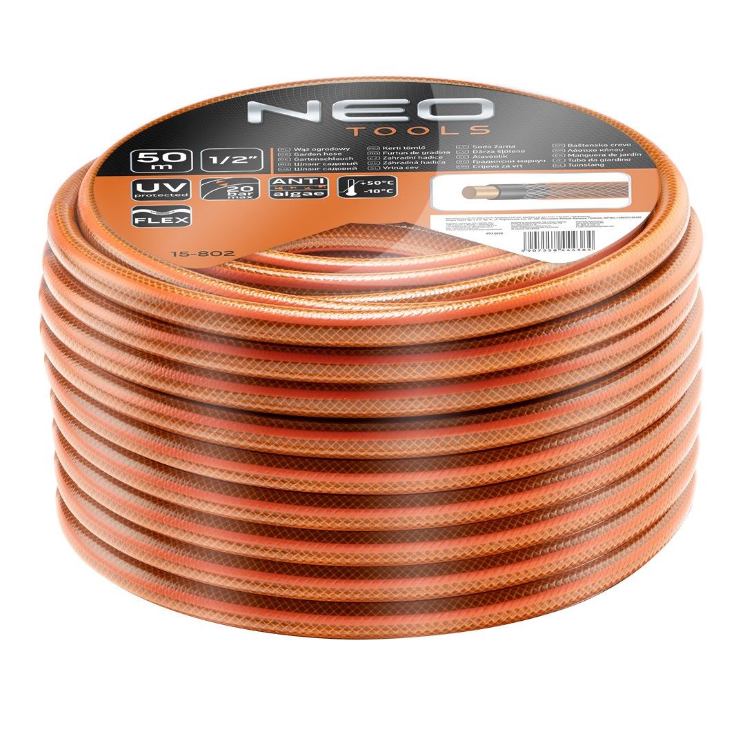 Neo Tools 1/4" x 50 m 4-ply garden hose-2