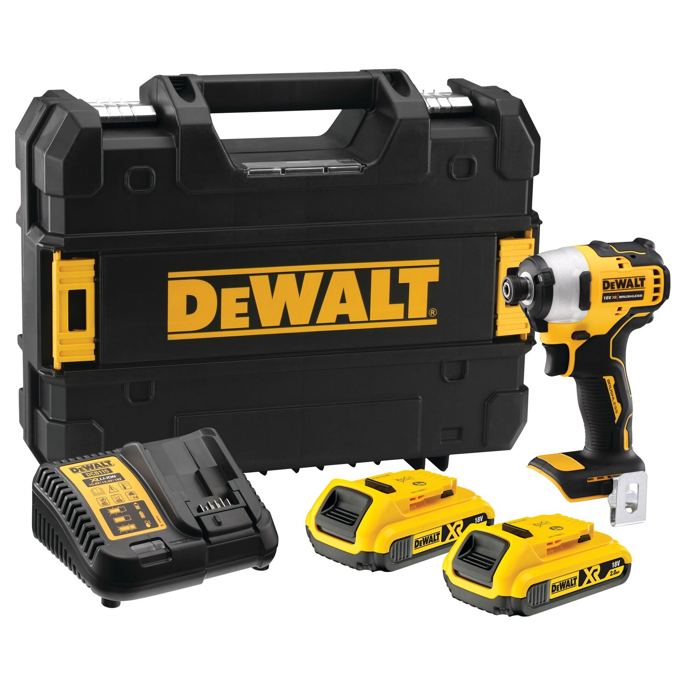 Udarni odvijač DEWALT DCF809D2T (18v, 2x 2.0ah, 190nm, 3200rpm, 1/4", s koferom)-0
