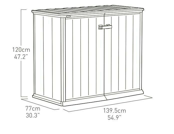 Vrtni ormar KETER Patio Store (139.5 x 77 x 120 cm), sivi-0