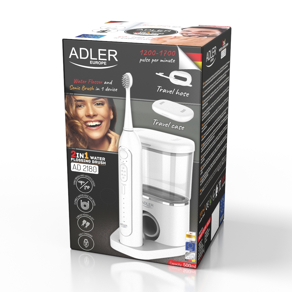 Sonična četkica za zube ADLER AD 2180W 2-u-1 (s irigatorom) bijela-12