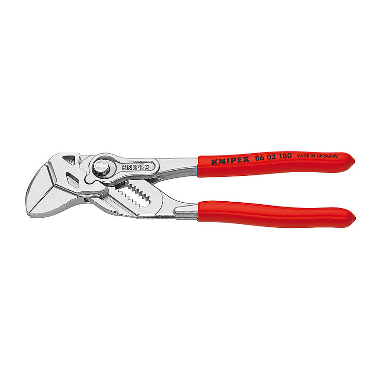 Klješta KNIPEX za vodovodne instalacije 180mm (Cr-V čelik, crvena drška, 13 položaja, maksimalna veličina matice 3.5 cm)