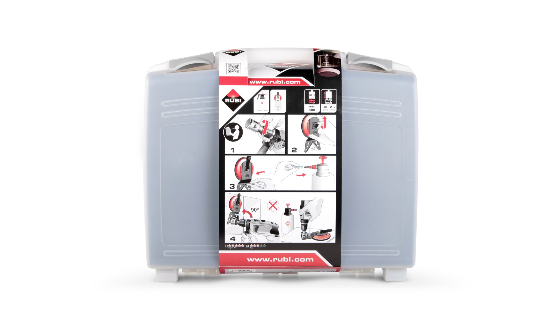 Set za bušenje RUBI WET PORCELAIN TILE DRILLING SET 20 28 35 43 50 65 75 + MULTIDRILL + HYDRONETTE-3