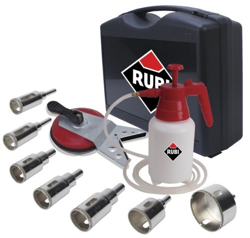 Set za bušenje RUBI WET PORCELAIN TILE DRILLING SET 20 28 35 43 50 65 75 + MULTIDRILL + HYDRONETTE-7