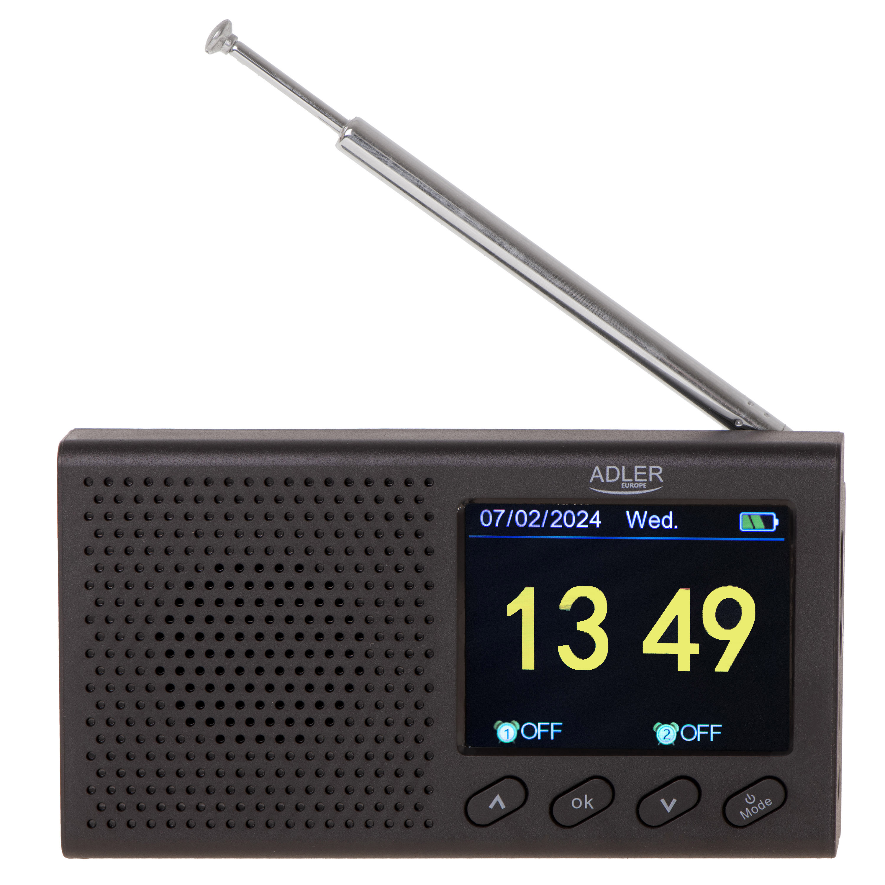 Prijenosni radio ADLER AD 1198 (FM, funkcija alarma) crni-0