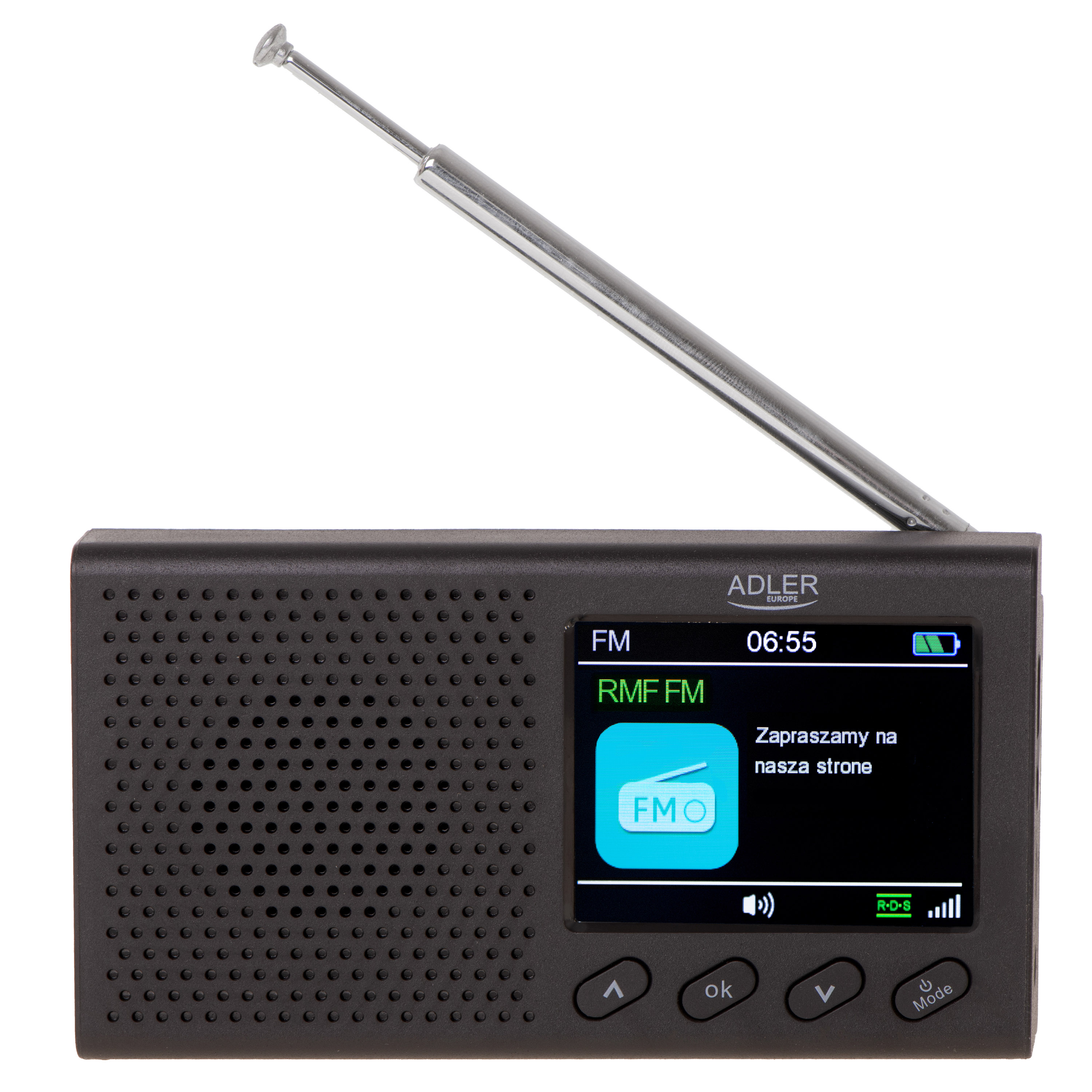 Prijenosni radio ADLER AD 1198 (FM, funkcija alarma) crni-5