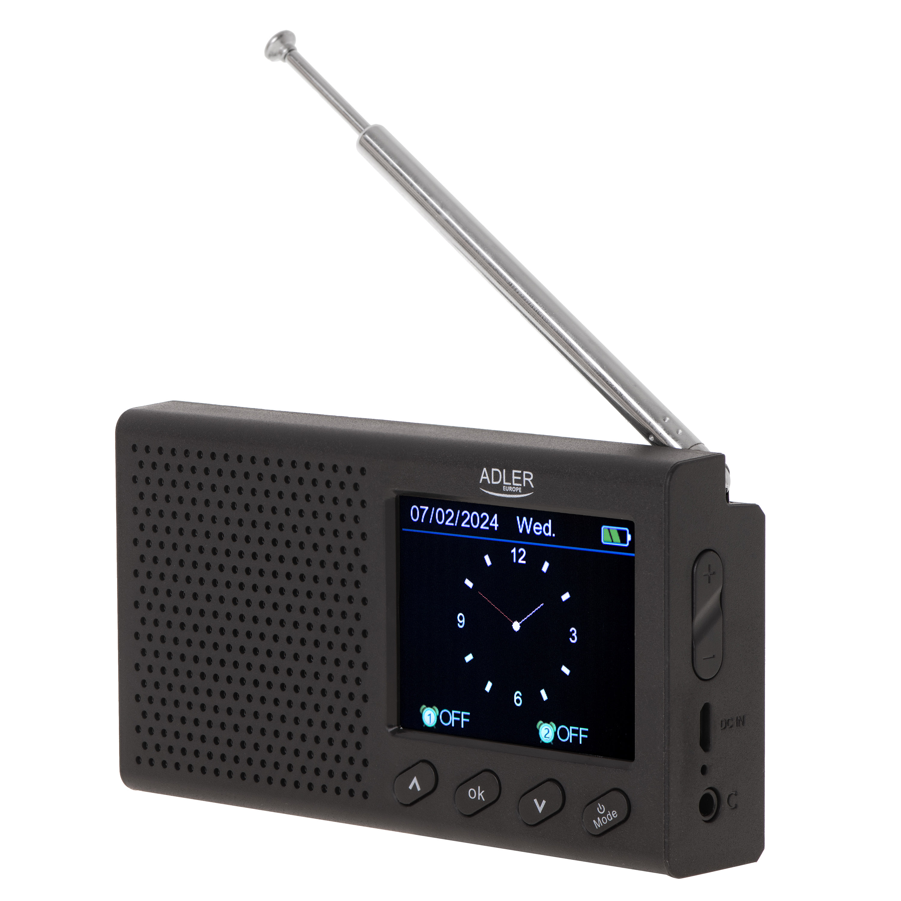 Prijenosni radio ADLER AD 1198 (FM, funkcija alarma) crni-8