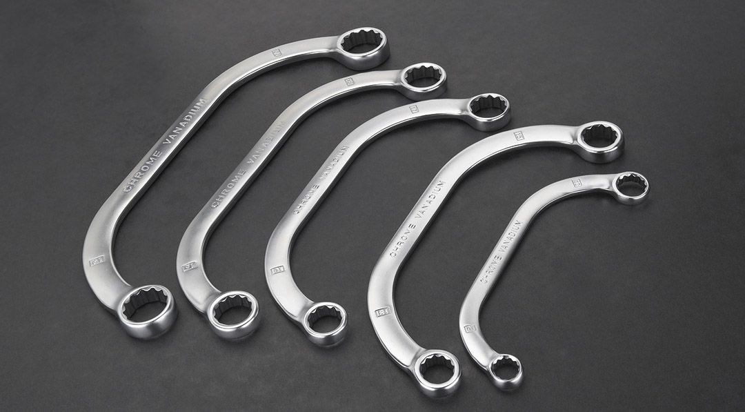 Set ključeva NEO TOOLS Bent Ring Wrenches 9-22 mm (5 komada, težina 746 g)-1