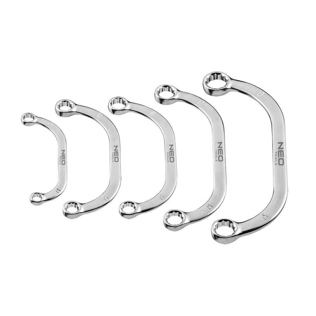 Set ključeva NEO TOOLS Bent Ring Wrenches 9-22 mm (5 komada, težina 746 g)