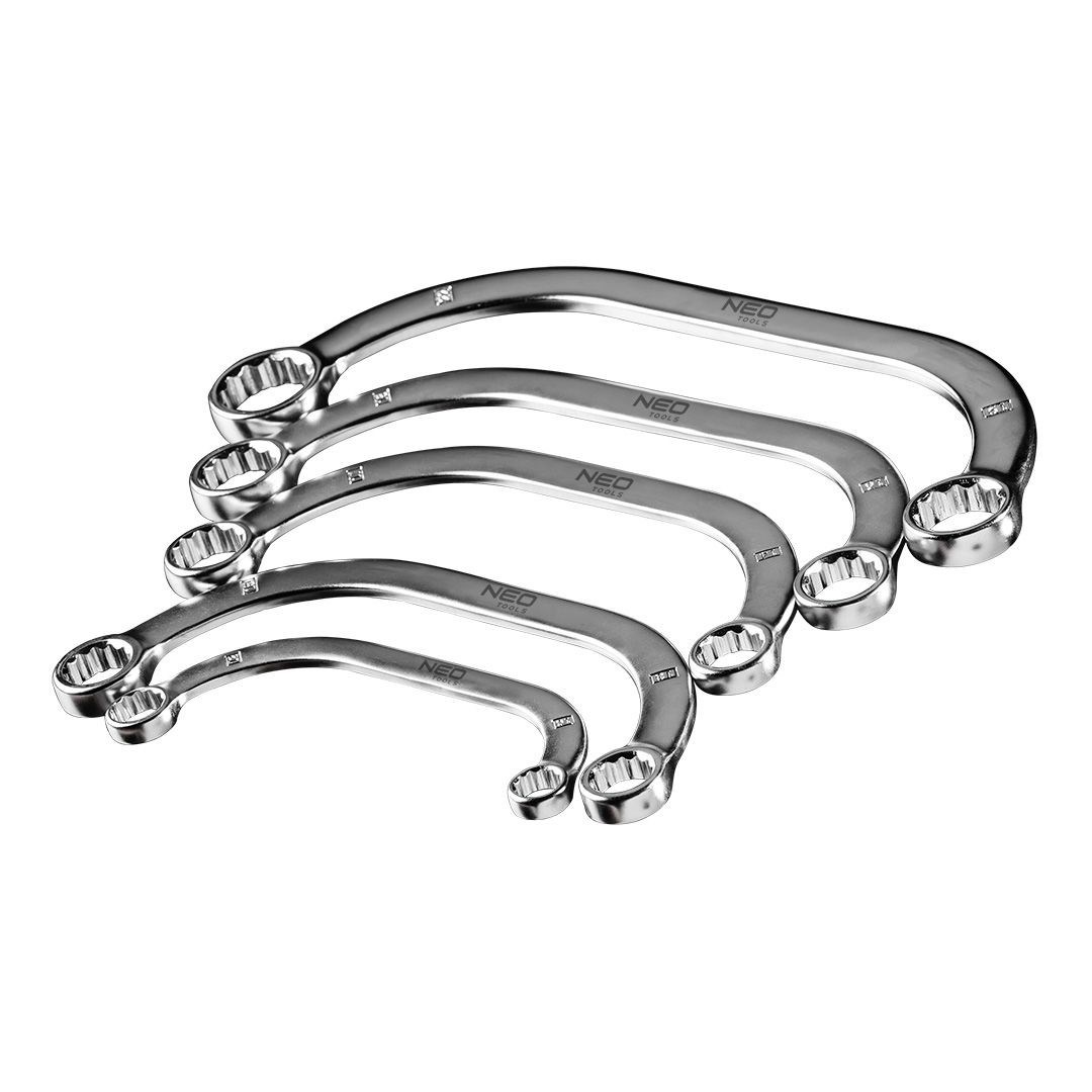 Set ključeva NEO TOOLS Bent Ring Wrenches 9-22 mm (5 komada, težina 746 g)-2