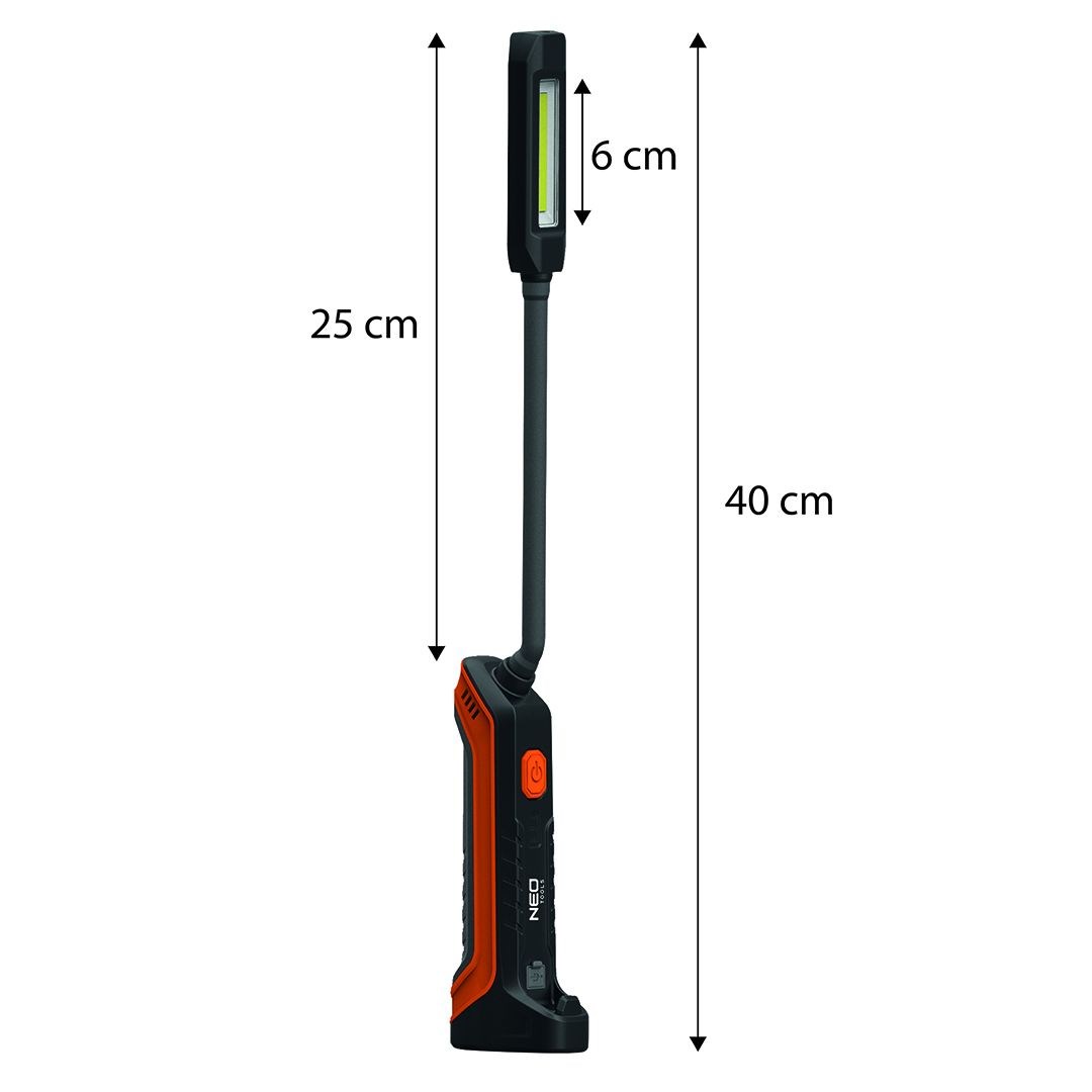 Rechargeable inspection lamp 400 lm COB + flashlight-4