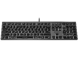 Tipkovnica A4 TECH FSTYLER FX60H (USB, QWERTY, Crna, Siva, Bijelo pozadinsko osvjetljenje) – internacionalna non HR tipkovnica-0