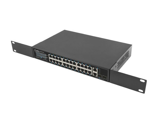 Mrežni prekidač LANBERG Switch rack 19" POE+ 24x 100Mb PoE+ /2x SFP ETHERNET 360W (24 priključka PoE+, 2 SFP utora, 360W)-2