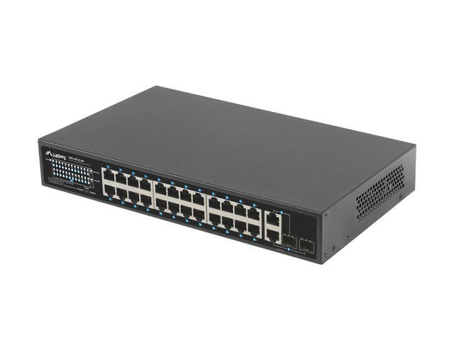 Mrežni prekidač LANBERG Switch rack 19" POE+ 24x 100Mb PoE+ /2x SFP ETHERNET 360W (24 priključka PoE+, 2 SFP utora, 360W)-1