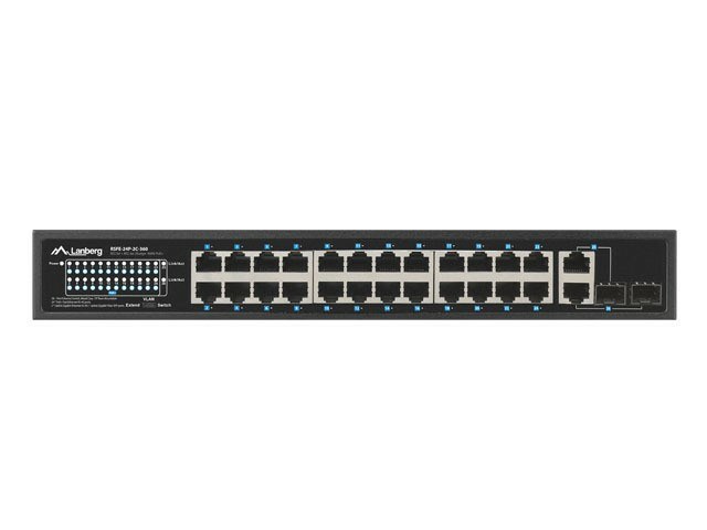 Mrežni prekidač LANBERG Switch rack 19" POE+ 24x 100Mb PoE+ /2x SFP ETHERNET 360W (24 priključka PoE+, 2 SFP utora, 360W)-6