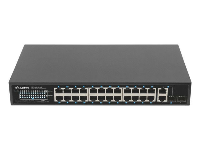 Mrežni prekidač LANBERG Switch rack 19" POE+ 24x 100Mb PoE+ /2x SFP ETHERNET 360W (24 priključka PoE+, 2 SFP utora, 360W)-7