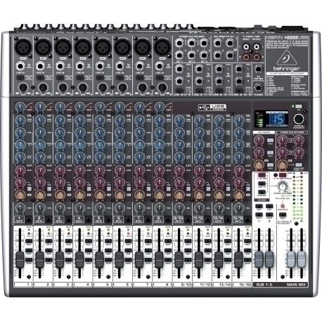 Mikser BEHRINGER QX2222USB (USB audio sučelje, premium mikrofonski pretpojačavači, kompresori, britanski EQ, FX procesor)