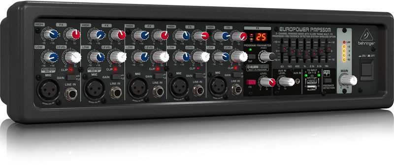 Snaga mikser BEHRINGER PMP550M (500W, 5 kanala, KLARK TEKNIK FX, FBQ)-2