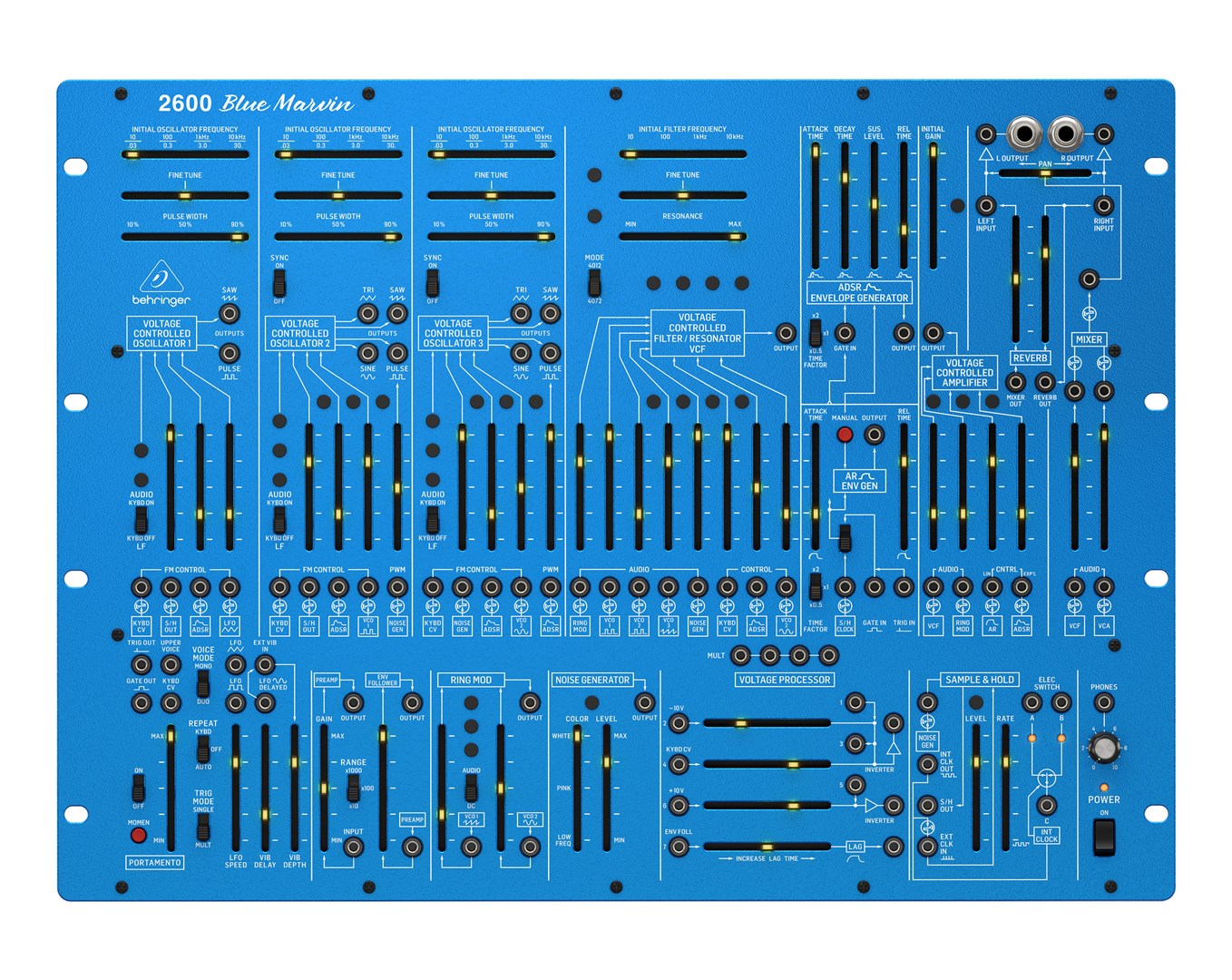 Analogni sintesajzer BEHRINGER 2600 BLUE MARVIN (semi-modularni, 3 VCO, Spring Reverb)-0