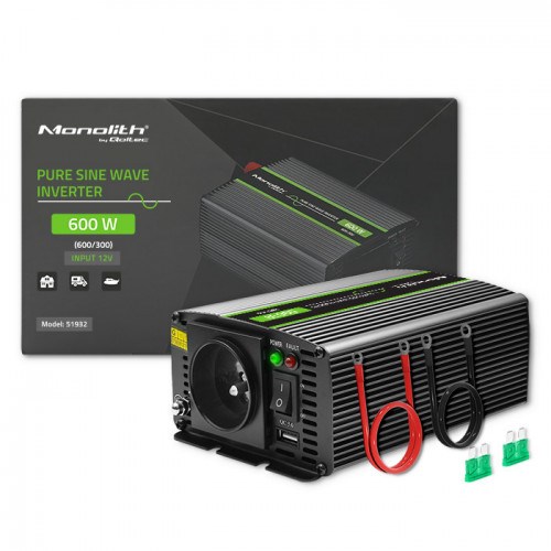 Pretvarač napona QOLTEC Monolith Auto (600 W)-1