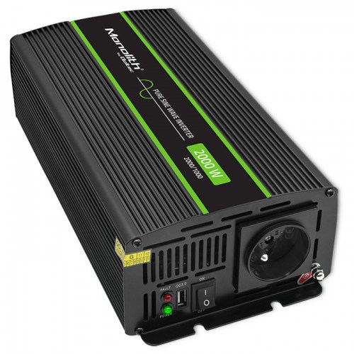Pretvarač napajanja/inverter QOLTEC Monolith Auto (2000 W) crni-0