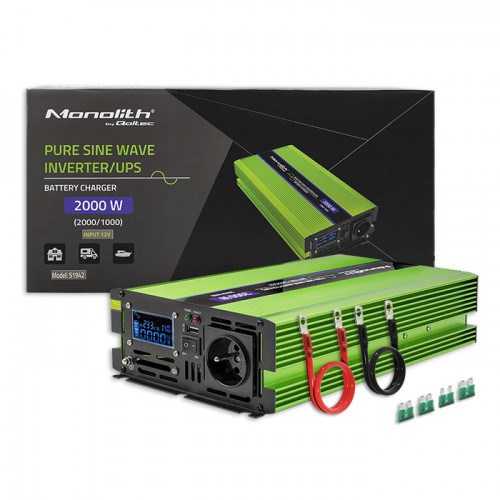 Pretvarač napona QOLTEC Monolith Auto (2000 W) zeleni-1