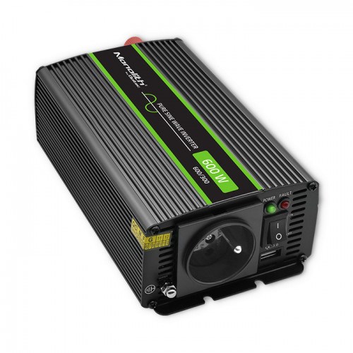 Pretvarač napajanja/inverter QOLTEC Monolith Auto (600 W) crni