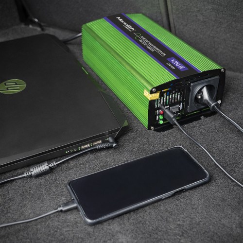 Pretvarač napona QOLTEC Monolith Auto (1200 W) zeleni-2