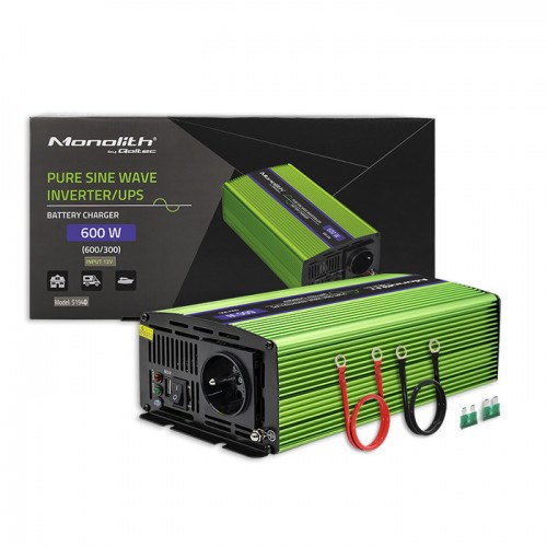 Pretvarač napajanja/inverter QOLTEC Monolith Auto (600 W) zeleni-1