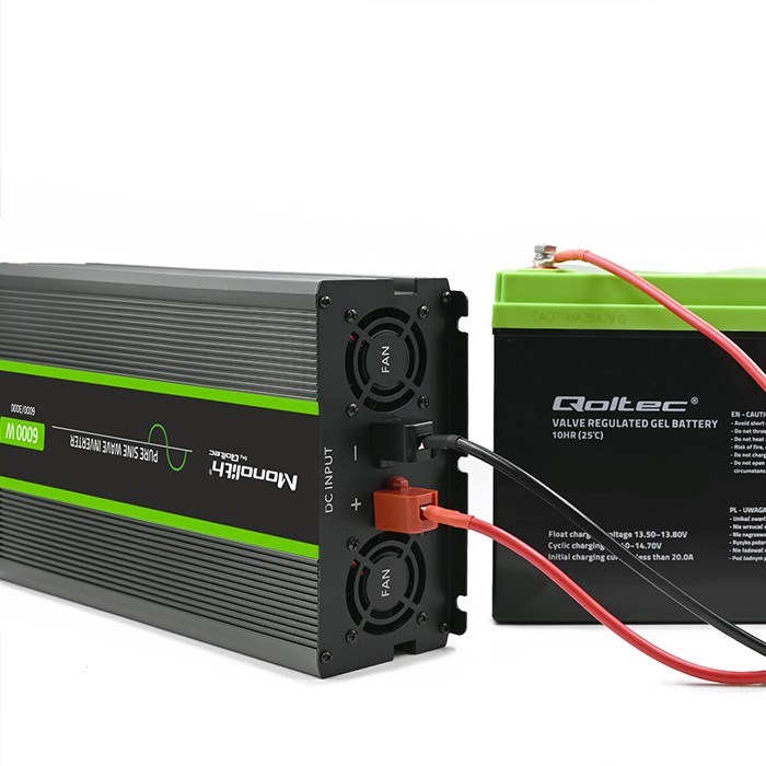 Pretvarač napona QOLTEC 51923 Monolith (3000W/6000W, 24V na 230V, Čisti sinus, LCD)