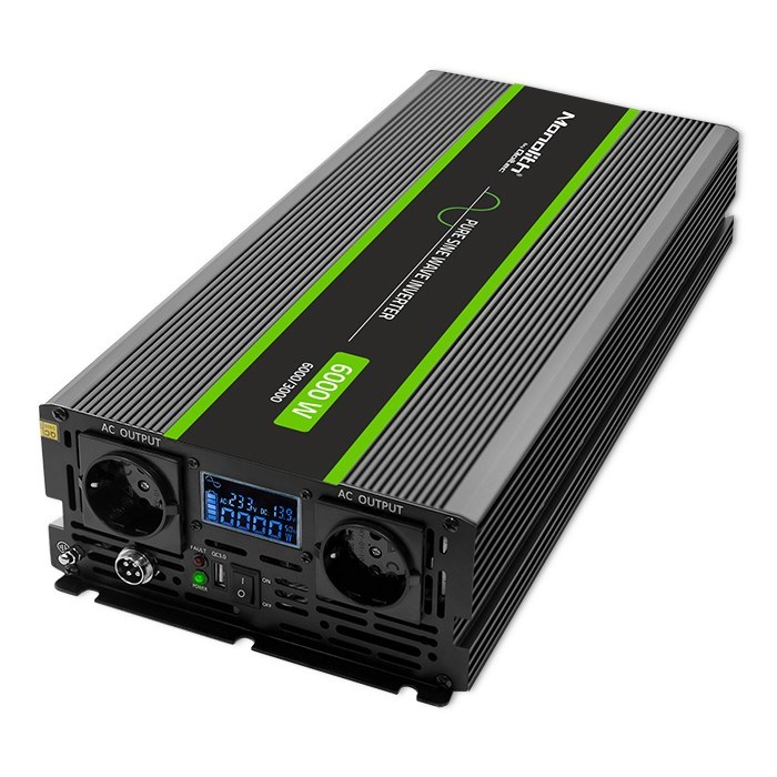 Pretvarač napona QOLTEC 51923 Monolith (3000W/6000W, 24V na 230V, Čisti sinus, LCD)-4