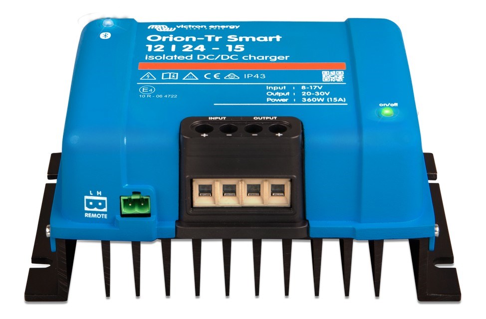 Izolirani punjač DC-DC VICTRON ENERGY Orion-Tr Smart 12/24-15A (15A, 12/24V, Bluetooth, zaštitu od kratkog spoja, 88% učinkovitosti)