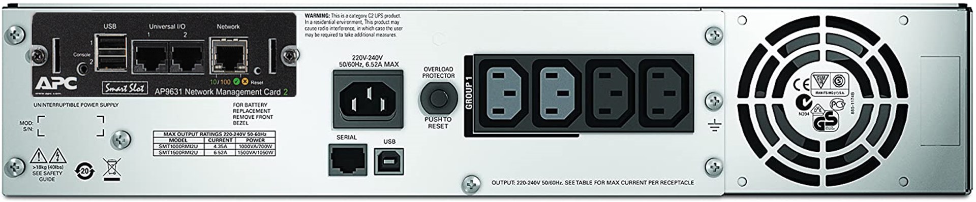 Neprekidno napajanje UPS APC Smart-UPS Line-Interactive (1.5 kVA, 1000 W, 4 AC utičnica)-1