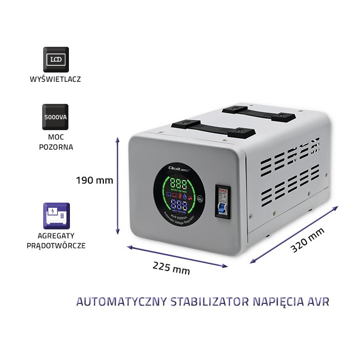Stabilizator napona QOLTEC 50726 (AVR, 5000VA)-3