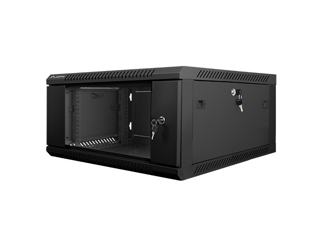 Zidni ormar LANBERG (19", 4U, 600 x 600, staklena vrata) crni-4