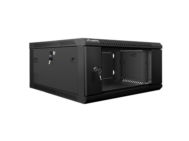 Zidni ormar LANBERG (19", 4U, 600 x 600, staklena vrata) crni-1