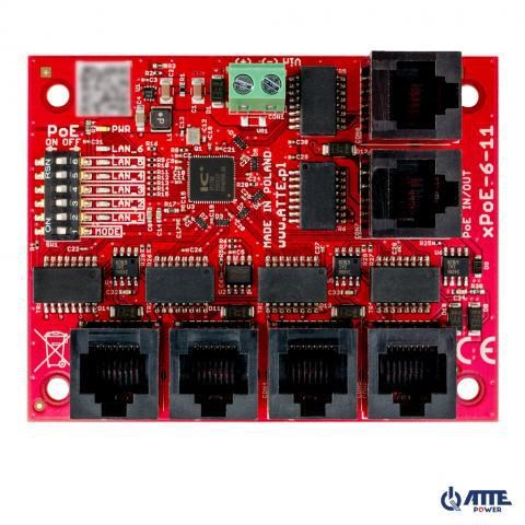 PoE Switch ATTE xPoE-6-11-OF (6 portova, 5x PoE, 1x SFP, 60W)-1
