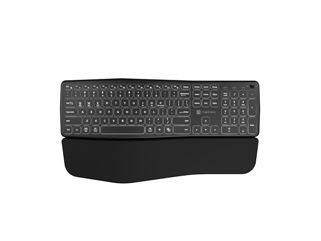 Tipkovnica NATEC Porifera (Bežična, Bluetooth + 2.4 GHz, X-Scissor, US layout, bijelo pozadinsko osvjetljenje)-13