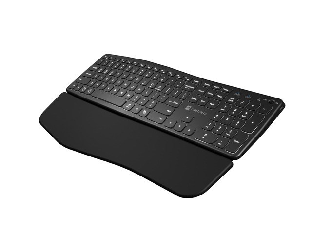 Tipkovnica NATEC Porifera (Bežična, Bluetooth + 2.4 GHz, X-Scissor, US layout, bijelo pozadinsko osvjetljenje)-2