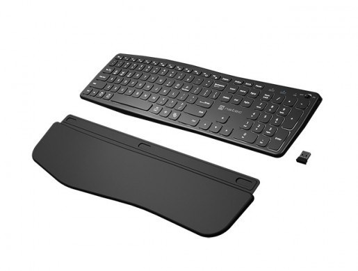 Tipkovnica NATEC Porifera (Bežična, Bluetooth + 2.4 GHz, X-Scissor, US layout, bijelo pozadinsko osvjetljenje)-5