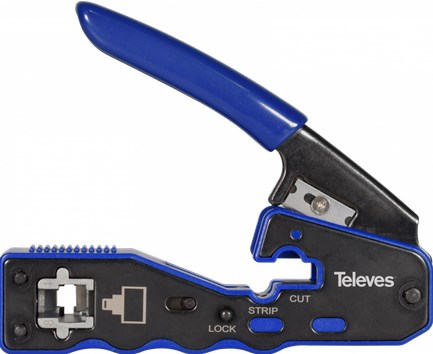 Kliješta za krimpanje TELEVES PRO 209802 (za RJ45, automatsko rezanje)-0